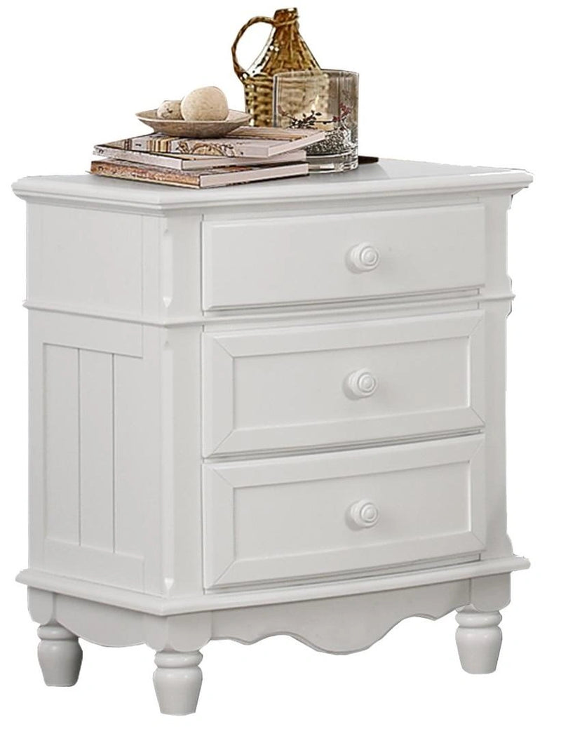 Clementine 3 Drawer Night Stand in White B1799-4