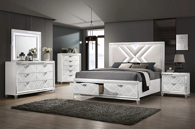 Emmeline 4 & 5 Piece Queen Bedroom Set Gray & White