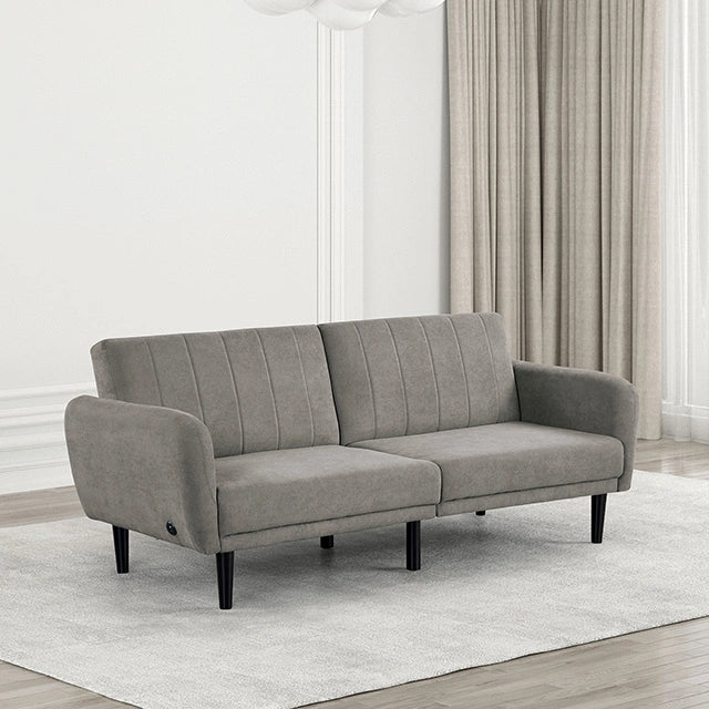 Aristide Futon Sofa Grey & Brown