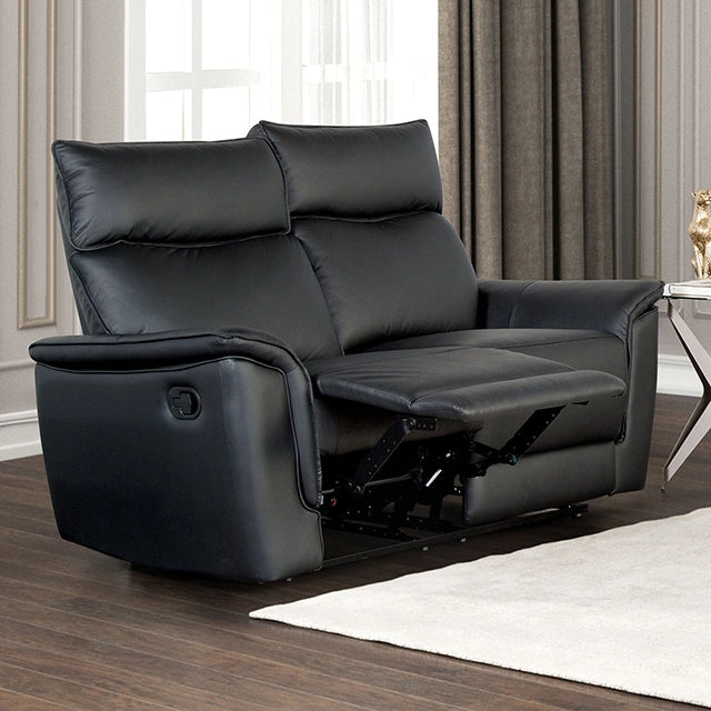 Bienne Loveseat Manual Recliner White & Black