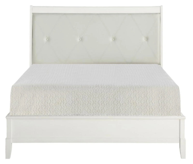 Cotterill King Upholstered Sleigh Bed in Antique White 1730KWW-1EK*