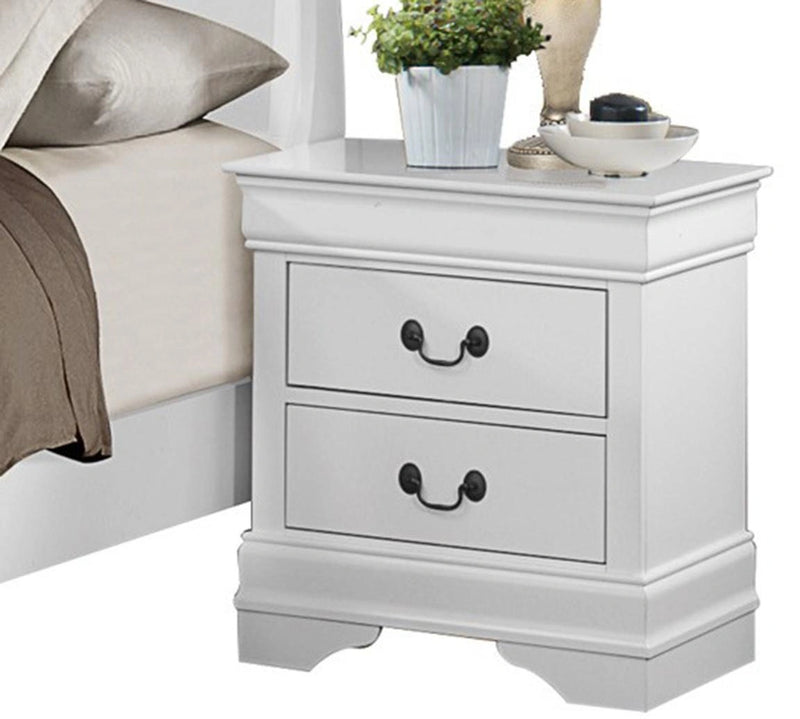 Mayville 2 Drawer Nightstand in White 2147W-4
