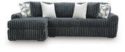 Midnight-Madness Sectional Sofa with Chaise - Gunmetal