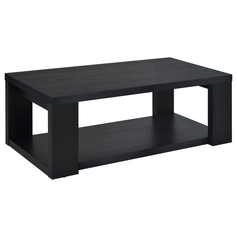 Pavone Open-Shelf Coffee and End Table Set - Black 3-Piece Set