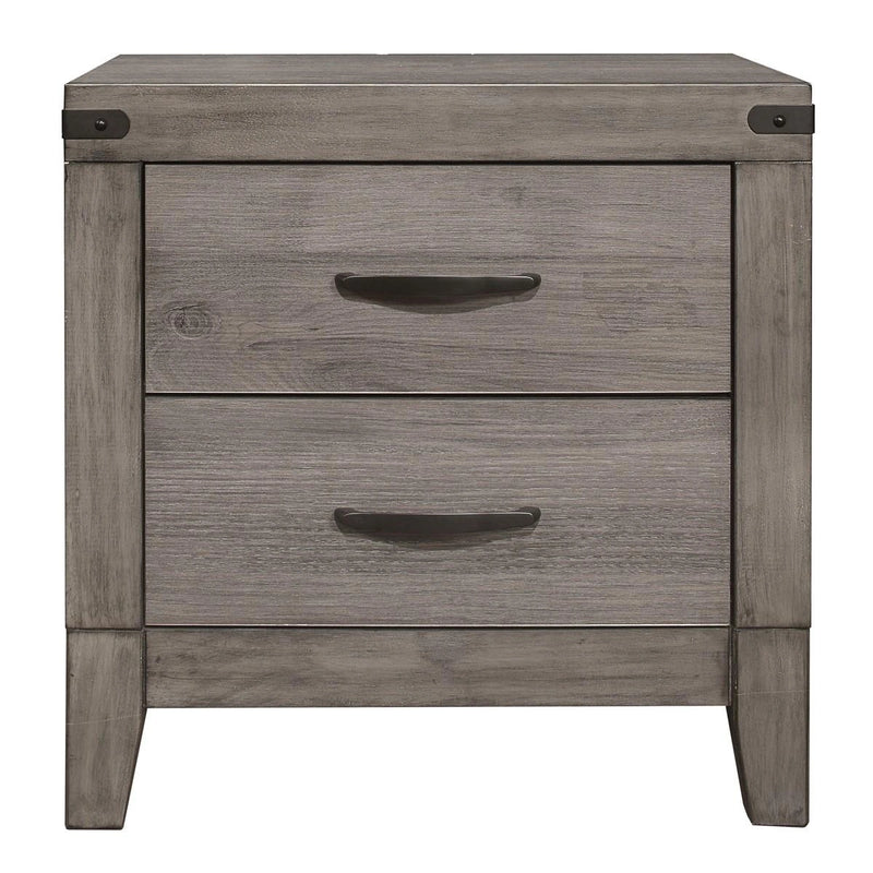 Woodrow 2 Drawer Nightstand in Gray 2042-4