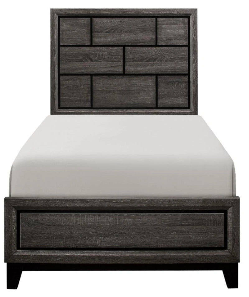 Davi Twin Panel Bed in Gray 1645T-1*