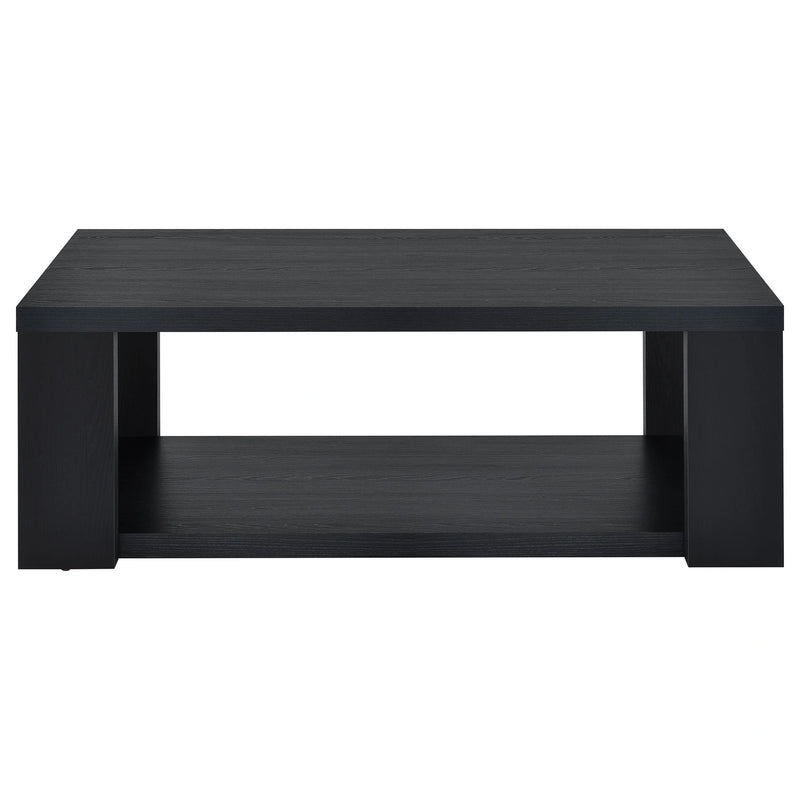 Pavone Open-Shelf Coffee and End Table Set - Black 2-Piece Set