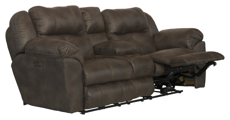 Ferrington Power Headrest Power Lay Flat Reclining Console Loveseat