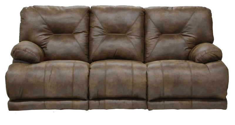 Catnapper Voyager Power Lay Flat Reclining Sofa with Drop Down Table in Elk