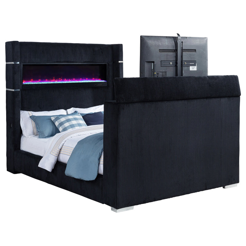 Tisdall Wingback TV Bed with Flame Visualizer