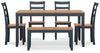 Gesthaven Dining Table with 4 Chairs and Bench (Set of 6)