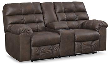 Derwin Reclining Loveseat with Console