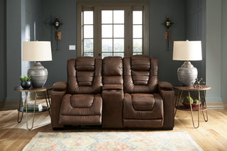 Owner's Box Power Reclining Loveseat with Console image