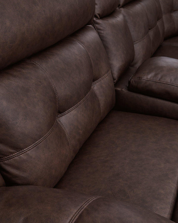 Punch Up Power Reclining Sectional Loveseat with Console