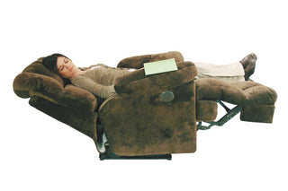 Catnapper Cloud 12 Power Chaise Lay Flat Recliner in Camel image