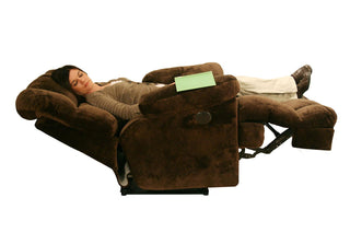 Catnapper Cloud 12 Power Chaise Lay Flat Recliner in Chocolate image