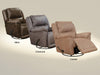 Catnapper Furniture Cole Chaise Swivel Glider Recliner in Camel