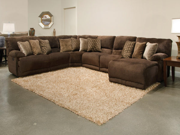 Catnapper Furniture Burbank Right Side Facing Chaise in Chocolate
