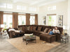Catnapper Furniture Burbank Power Lay Flat Right Side Facing  Recliner in Chocolate
