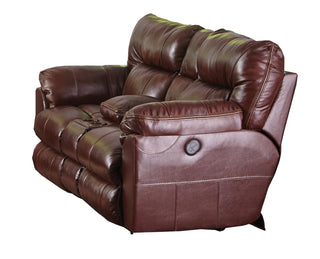 Catnapper Milan Lay Flat Reclining Console Loveseat in Walnut 4349 image