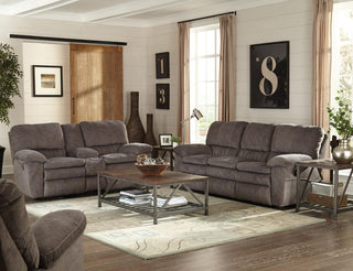 Catnapper Reyes Lay Flat Reclining Console Loveseat w/Storage & Cupholders in Graphite 2409 image