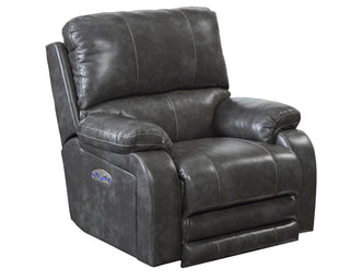 Catnapper Thornton Power Headrest/Power Lay Flat Recliner in Steel image