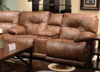 Catnapper Voyager Lay Flat Reclining Console Loveseat in Elk image