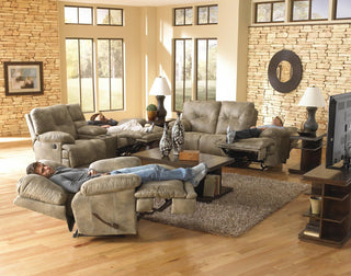 Catnapper Voyager Power Lay Flat Reclining Console Loveseat in Brandy image