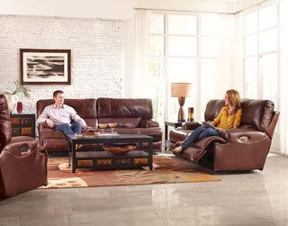 Catnapper Wembley Power Headrest with Lumbar Lay Flat Reclining Sofa in Walnut 764581 image