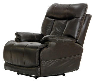 Naples Leather Power Lay Flat Recliner with Power Adjustable Headrest and Extra Extension Footrest image