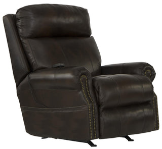 Vito Leather Power Rocker Recliner with Power Adjustable Headrest and Lumbar and CR3 Therapeutic Massage image