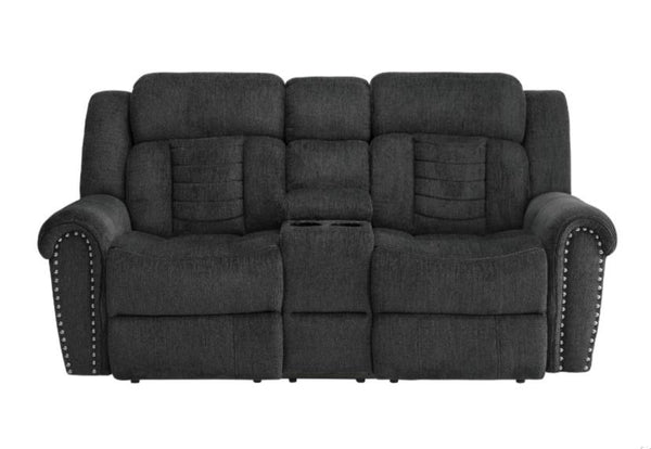 Nutmeg Double Reclining Loveseat in Charcoal Gray 9901CC-2 image