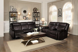 Homelegance Furniture Jude Double Glider Recliner Loveseat in Brown 8201BRW-2 image