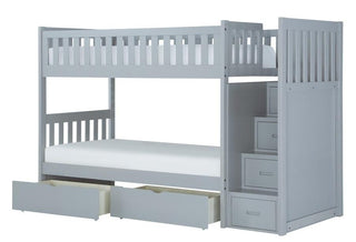 Homelegance Orion Bunk Bed w/ Reversible Step Storage and Storage Boxes in Gray B2063SB-1*T image