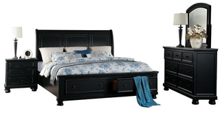 Homelegance Laurelin Queen Sleigh Platform Storage Bed in Black 1714BK-1 image