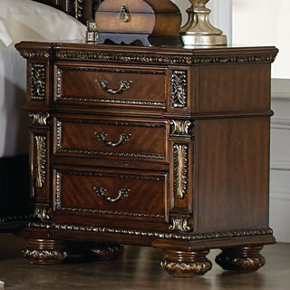 Homelegance Catalonia 3 Drawer Nightstand in Cherry 1824-4 image