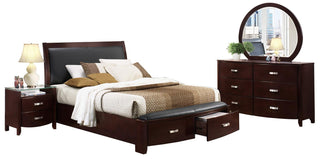 Homelegance Lyric Queen Sleigh Storage Bed in Dark Espresso 1737NC-1 image