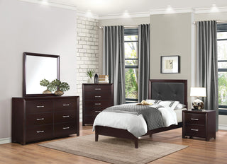 Homelegance Edina Twin Panel Bed in Espresso-Hinted Cherry 2145T-1 image