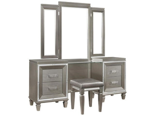 Homelegance Tamsin 3pcs Vanity Dresser with Mirror in Silver Grey Metallic 1616-15 image