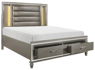 Homelegance Tamsin Queen Upholstered Storage Bed in Silver Grey Metallic 1616-1* image