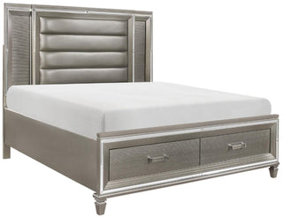 Homelegance Tamsin King Upholstered Storage Bed in Silver Grey Metallic 1616K-1EK* image