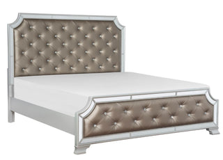 Homelegance Avondale Queen Upholstered Panel Bed in Silver 1646-1* image