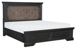 Homelegance Bolingbrook Queen Upholstered Storage Platform Bed in Coffee 1647-1* image