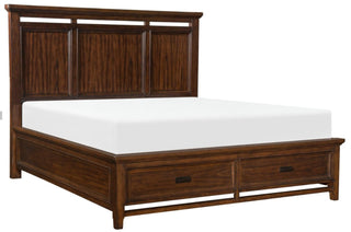 Homelegance Frazier King Upholstered Storage Platform Bed in Dark Cherry 1649K-1EK* image