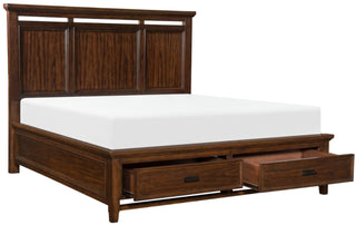 Homelegance Frazier Queen Upholstered Storage Platform Bed in Dark Cherry 1649-1* image