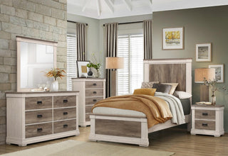 Homelegance Arcadia Twin Panel Bed in White & Weathered Gray 1677T-1* image