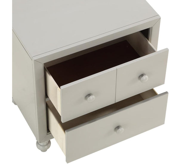 Homelegance Wellsummer 2 Drawer Nightstand in Gray 1803GY-4