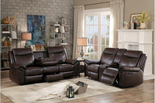 Homelegance Furniture Aram Double Glider Reclining Loveseat in Brown 8206BRW-2 image