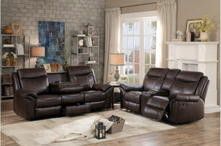 Homelegance Furniture Aram Double Glider Reclining Sofa in Brown 8206BRW-3 image