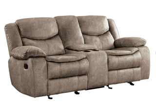 Homelegance Furniture Bastrop Double Glider Reclining Loveseat in Brown 8230FBR-2 image